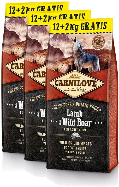 Carnilove Lamb & Wild Boar for Adult Dogs 3 x 12 kg
