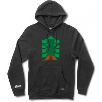 GRIZZLY mikina Strong Branches Pullover Hoody Blk