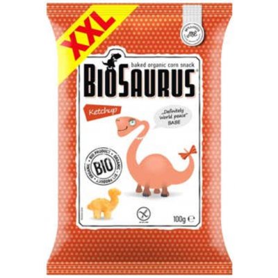 Biosaurus Bio kukuřičné křupky s příchutí kečupu XXL 100 g – Zbozi.Blesk.cz