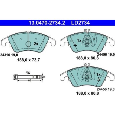 ATE 13.0470-2734.2 Sada brzdových destiček, kotoučová brzda (13.0470-2734.2) | Zboží Auto