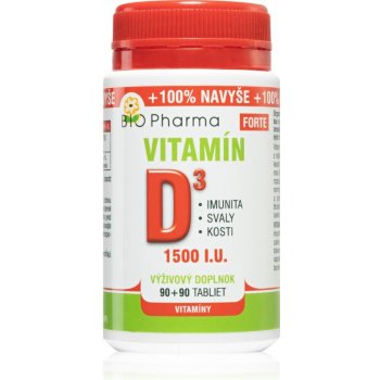 BIO Pharma Vitamin D3 FORTE 180 kapslí