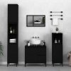 Koupelnový nábytek Nábytek XL Koupelnová skříňka černá 30 x 30 x 190 cm kompozitní dřevo