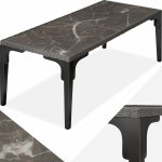 tectake Ratanový stolek Foggia 196x87x76cm grau – Hledejceny.cz