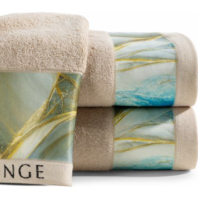 Eva Minge bavlněný froté ručník s bordurou SELENE 50 x 90 cm béžová