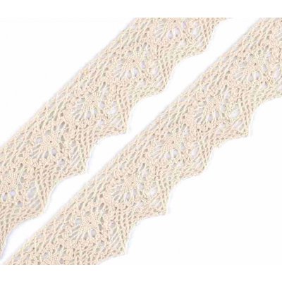 Pro Háčkování Paličkovaná krajka 46 mm světle béžová – Zboží Mobilmania