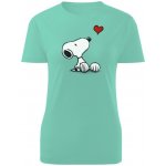Tričko s potiskem Snoopy a srdce dámské Mentolová – Hledejceny.cz