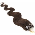 60cm vlasy pro metodu Micro Ring Easy Loop 0,7g/pr. vlnité tmavě hnědá – Zboží Dáma