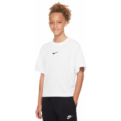 Nike kids Sportswear Essential Boxy t-shirt white/black – Zboží Mobilmania