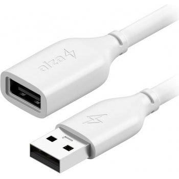 AlzaPower APW-CBAMAF205W Core USB-A (M) to USB-A (F) 2.0, 0.5m, bílý