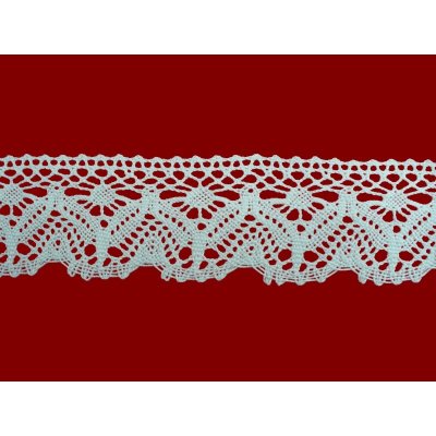 Bavlněná paličkovaná krajka 2032/50mm bílá/5m – Zboží Dáma