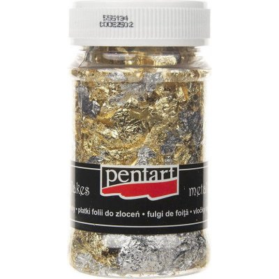 pentart Metalické vločky zlaté a stříbrné M6 (1g) – Hledejceny.cz