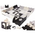 KIK Kontrastní pěnové puzzle 30 x 30 cm 36 ks černo šedo krémové – Zboží Mobilmania