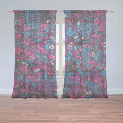 Záclony Kreslené obrázky: 2 ks - 150x250 cm - Sablio – Hledejceny.cz
