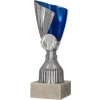 Pohár a trofej Plastová trofej Stříbrno-modrá 17 cm