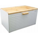 Kovový chlebník s dřevěným prkénkem Klausberg, bílý box na pečivo – Zboží Dáma Kovový chlebník s dřevěným prkénkem Klausberg, bílý box na pečivo – Zboží Dáma