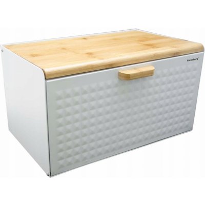 Kovový chlebník s dřevěným prkénkem Klausberg, bílý box na pečivo – Zboží Dáma Kovový chlebník s dřevěným prkénkem Klausberg, bílý box na pečivo – Zboží Dáma