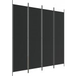 vidaXL 4dílné paravány Černá 200 x 200 cm Fabric – Zboží Dáma