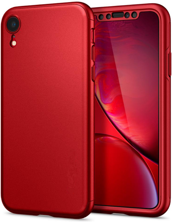 Pouzdro Full protection 360° + tvrzené sklo Apple iPhone XR červené