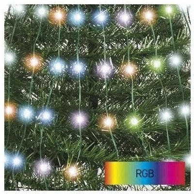 EMOS LED vánoční stromek se světelným řetězem a hvězdou 1,5 m vnitřní ovladač časovač RGB