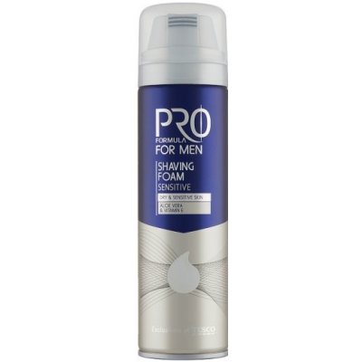 Tesco Pro Formula For Men Sensitive pěna na holení 250 ml – Zbozi.Blesk.cz