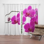 Závěsy Fialové orchideje: 2 ks - 140x250 cm - Sablio – Hledejceny.cz