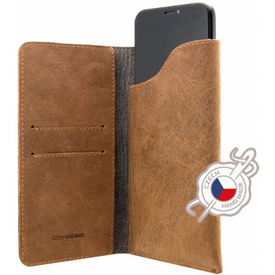 FIXED Kožené pouzdro Pocket Book pro Apple iPhone X/XS/11 Pro, hnědé FIXPOB-230-BRW – Zboží Mobilmania