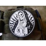 ArmyČastolovice.cz Nášivka SANTA MUERTE plast velcro ČERNÁ/BÍLÁ – Zboží Dáma