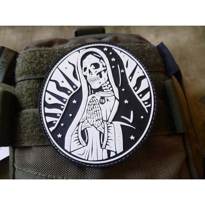 ArmyČastolovice.cz Nášivka SANTA MUERTE plast velcro ČERNÁ/BÍLÁ – Zboží Dáma