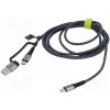 usb kabel Goobay 70278 USB 2.0 USB A vidlice,USB C zástrčka 2x, 2m, černo-šedý