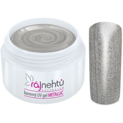 Ráj nehtů Barevný UV gel Metallic Silver 5 ml – Zbozi.Blesk.cz