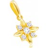 Přívěsky Šperky Eshop Diamantový přívěsek ve žlutém zlatě kvítek s podlouhlými okvětními lístky a brilianty S3BT506.32