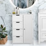 Miadomodo Úložná skříňka se 4 šuplíky, 55 x 30 x 82 cm, bílá – Zboží Dáma