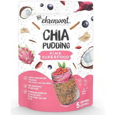 ehrenwort. Chia pudink růžová superbomba 250 g bio BIO VEGAN – Hledejceny.cz