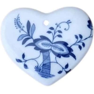 Cibulák srdíčko Vánoční ozdoba 6,5 cm originál český porcelán Dubí – Zboží Mobilmania