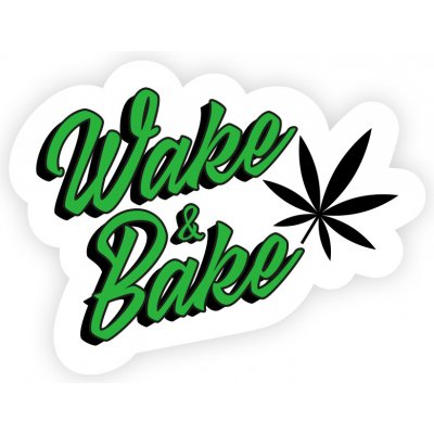 Samolepka Wake&Bake bílá - weedshop – Zbozi.Blesk.cz