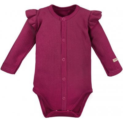 Eevi Body celorozepínací s volánky Simply Comfy BORDÓ – Zboží Dáma