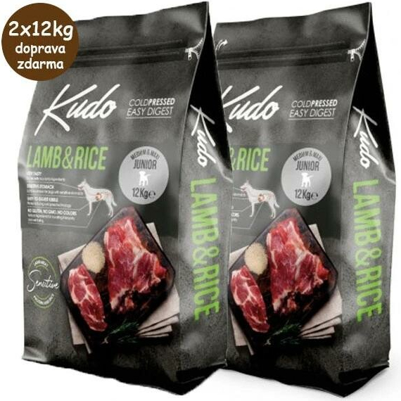 Kudo Dog Junior Medium&Maxi Lamb & Rice 12 kg