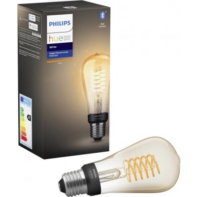 Philips Hue Filament BT LED žárovka E27 ST64 9W teplá bílá chytrá LED žárovka 600 lm 2200 K stmívatelná – Zboží Mobilmania