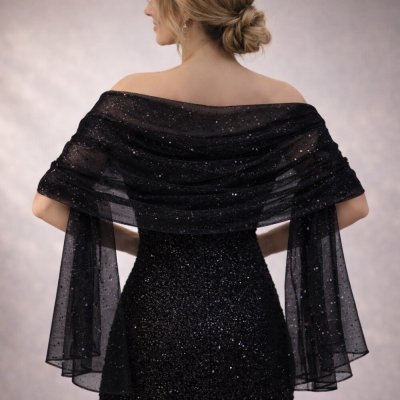 Šála přes šaty černá – Zboží Dáma