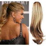 Clip in příčesek culík/cop 100% lidské vlasy 60cm vlnitý přírodní/světlejší blond – Zboží Mobilmania