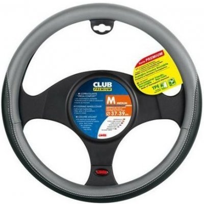Potah volantu CLUB PREMIUM šedý, 37-39 cm | Zboží Auto