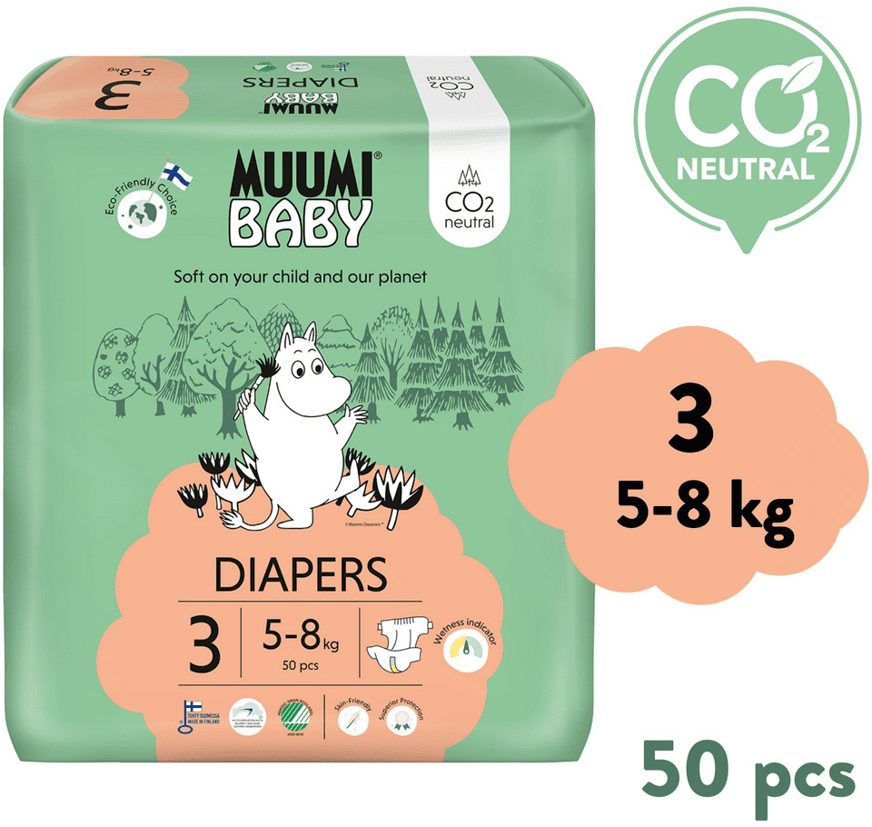 MUUMI plenky BABY 3 Midi 5-8 kg 50 ks