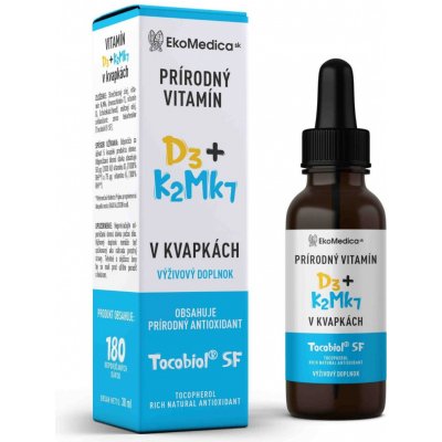 EkoMedica Přírodní VitamínY D3 + K2Mk7 v kapkách 30 ml