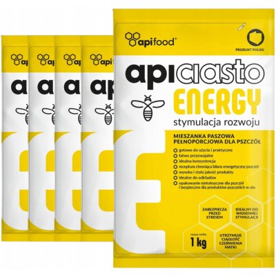 APIFOOD těsto pro včely Apiciasto Energy energetické 5 x 1 kg – Zboží Dáma