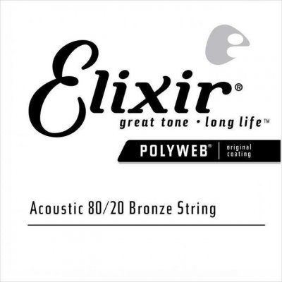 Elixir 022 Polyweb 80/20 Bronze Single Guitar String 13122 – Zboží Mobilmania