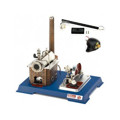 Wilesco Dvojčinný parní stroj s dynamem a elektrickou lampou D105 26x20x24 cm – Zboží Dáma