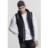 Pánská vesta Urban Classics Small Bubble Hooded blk/wht