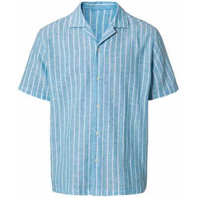 Livergy pánská lněná košile pruhovaná/modrá/bílá – Zboží Mobilmania
