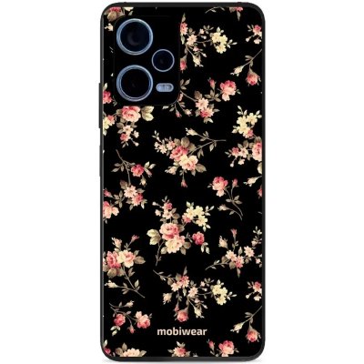 Pouzdro Mobiwear Glossy Xiaomi Redmi Note 12 Pro 5G - G039G - Květy na černé