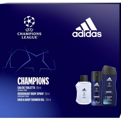 Adidas UEFA Champions League Edition EDT 100 ml + sprchový gel 250 ml + deospray 150 ml dárková sada – Zboží Mobilmania